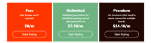 Pricing Structure of Rytr